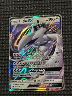 Lugia GX - 159/214 - Pokemon Lost Thunder Sun & Moon Ultra Rare Card NM - Image 1