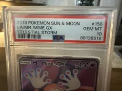 Mr. Mime GX 156/168 Full Art Holo Pokemon 2018 Celestial Storm PSA 10 GEM MINT - Image 2