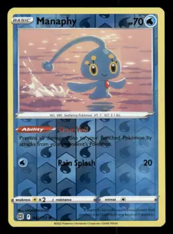 Manaphy 041/172 Rare Brilliant Stars Pokemon Reverse Holo NM/M - Image 1