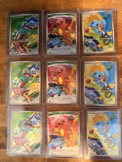 First Partner Illustration Kanto Set Charmander Bulbasaur Squirtle (x3) LOT - Image 1