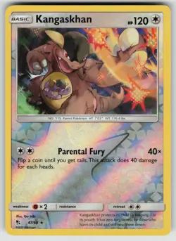 KANGASKHAN 47/68 RARE HIDDEN FATES POKEMON REVERSE HOLO NEAR MINT - Image 1