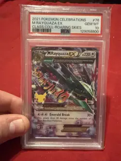 2021 Pokemon Sword & Shield Celebrations 76 M Rayquaza EX PSA 10 - Image 2