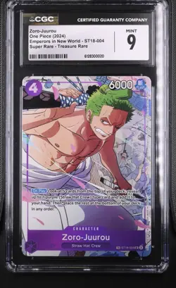 One Piece Zoro-Juurou Treasure Rare ST18-004 Emperors in the New World CGC 9 - Image 1