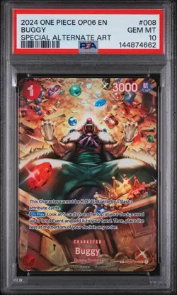 2024 One Piece OP-06 #008 Buggy Special Alternate Art PSA 10 - Image 1