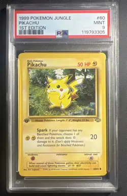 Pokemon TCG Jungle Pikachu 1st Edition 1999 Card #60/64 - PSA 9 - MINT - Image 2