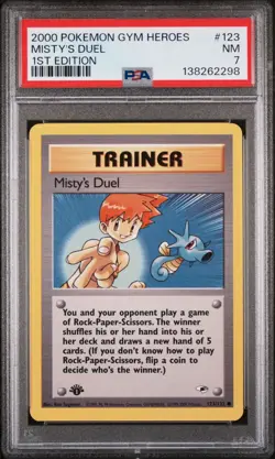 PSA 7 MISTY'S DUEL 1ST EDITION GYM HEROES 1232000 POKEMON MJ - Image 1