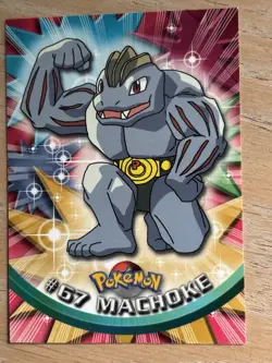 1999 Topps Pokemon #67 Machoke (TV Animation Series 1) Black Logo NM - Image 1