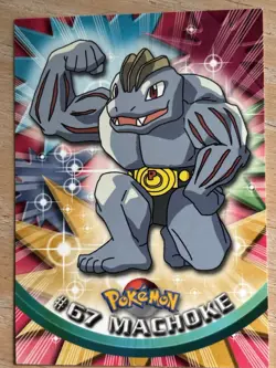 1999 Topps Pokemon #67 Machoke (TV Animation Series 1) Black Logo NM - Image 2