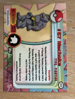 1999 Topps Pokemon #67 Machoke (TV Animation Series 1) Black Logo NM - Image 3