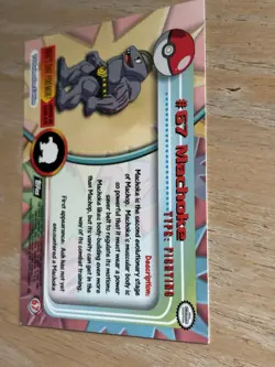 1999 Topps Pokemon #67 Machoke (TV Animation Series 1) Black Logo NM - Image 4