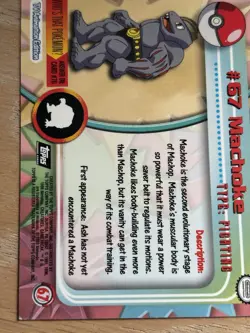 1999 Topps Pokemon #67 Machoke (TV Animation Series 1) Black Logo NM - Image 5