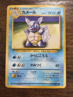 Wartortle No. 008 Uncommon Base Set 1996 Pokemon Japanese LP - Image 1