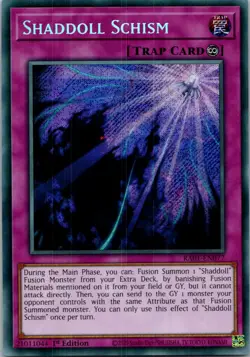 Yugioh Shaddoll Schism (Secret Rare) RA01-EN077 1st Edition Secret Rare NM - Image 1
