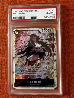 2025 ONE PIECE OP12-LEGACY OF THE MASTER #087 NICO ROBIN PSA 10 - Image 1