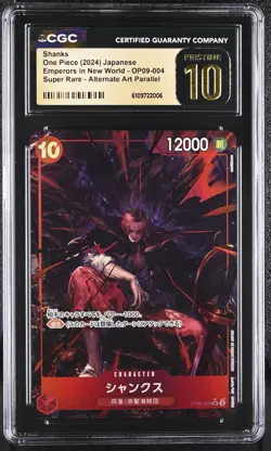 Shanks OP09-004 Alt Art Parallel Japanese One Piece Pristine 10 CGC - Image 1