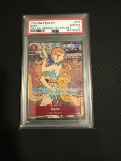 2024 ONE PIECE ENGLISH VERSION 1ST ANNIVERSARY SET #016 NAMI - PSA 10 - Image 1
