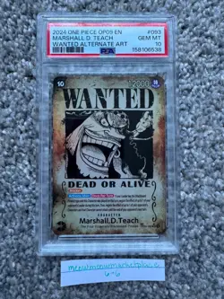 One Piece OP09-093 Emperors in the New World Sp Marshall.D.Teach Wanted PSA 10 - Image 1