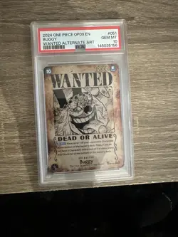 One Piece Buggy OP09-051 Emperors in the New World Wanted Alt Art - PSA 10 🔥 - Image 1