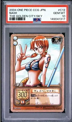 2004 BANDAI ONE PIECE CCG JPN THE GOLDEN CITY IN THE SKY #C12 NAMI PSA 10 - Image 1