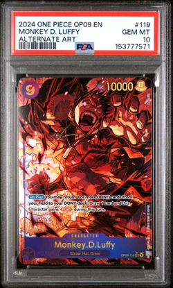 Monkey.D.Luffy 2024 One Piece Emperors in the New World SR Alternate Art PSA 10 - Image 1
