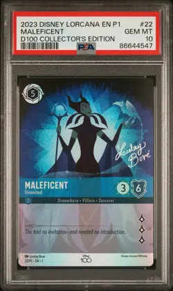 2023 DISNEY LORCANA EN P1-PROMO #22 MALEFICENT - UNINVITED PSA 10 - Image 1