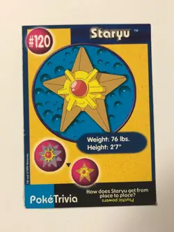 Pokemon Card Poketrivia #120 Staryu Moderately played - Image 1