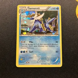 Samurott 31/114 Cracked Ice LP -Vintage Rare Pokemon Card- Black And White (7c) - Image 1