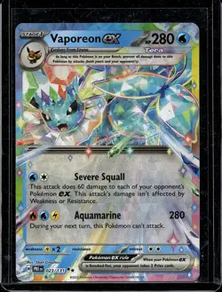 Vaporeon ex 023/131 Prismatic Evolutions NM Pokemon Double Rare Card - Image 1
