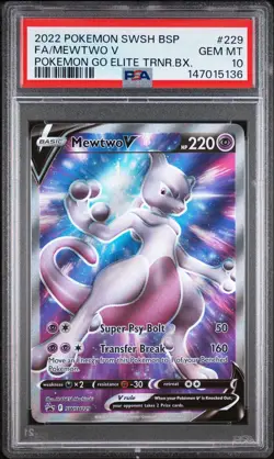 2022 Pokemon Mewtwo V #SWSH229 PSA 10 GEM MT Black Star Promo - Image 1