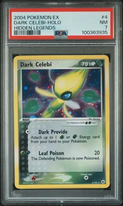 2004 Pokemon EX Hidden Legends Dark Celebi Holo #4 PSA 7 NM - Image 1