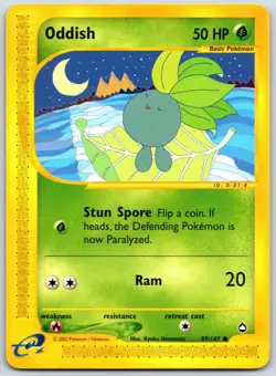Oddish 097/147 Aquapolis - Vintage Pokemon - Common NM - Image 1