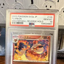 The Pokemon Company Pokemon TCG Flareon SV2a 136/165 Master Ball RH JP PSA 10 - Image 2