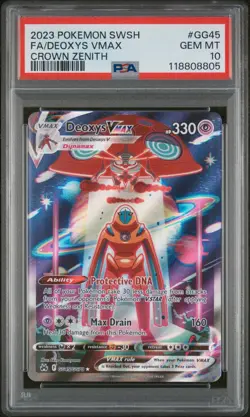 Pokemon TCG Deoxys VMAX GG45/GG70 Crown Zenith PSA 10 Ultra Rare - Image 1