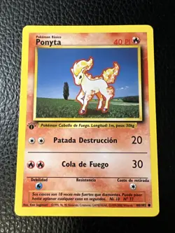 # Pokemon Spanish Ponyta Base Set 1st Edition 60/102 WOTC 1999 Vintage NM - Image 1