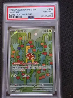 2025 POKEMON MEG EN-MEGA EVOLUTION ILLUSTRATION RARE #136 SHUCKLE PSA 10 - Image 1