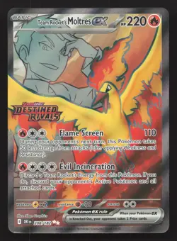 Team Rocket's Moltres ex STAMPED 208/182 Destined Rivals Holo Pokemon NM - Image 1