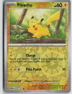 NM Pikachu 025/165 Common 151 Pokemon Reverse Holo - Image 1