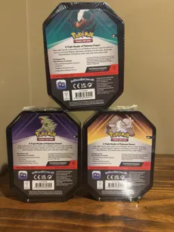 3 x Triple Whammy Collector SEALED Tins Complete Tin Set Pokemon TCG LOT - Image 2
