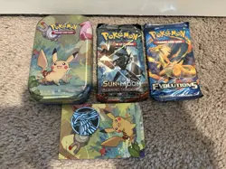 Pokemon Kanto Friends Mini Tin w/ Sealed XY Evolutions & Burning Shadows Packs - Image 1