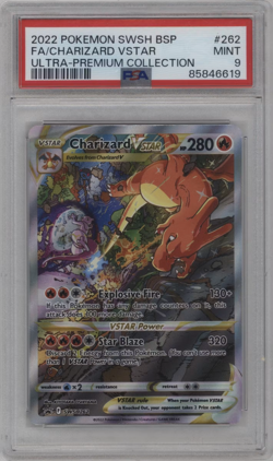 2022 Pokemon SWSH BSP Ultra Premium Collection #262 FA/Charizard VSTAR PSA 9 - Image 1