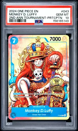 2024 ONE PIECE PROMOS #043 MONKEY D. LUFFY PSA 10 - Image 1