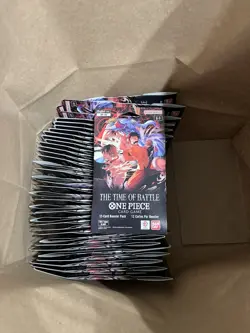 Bandai One Piece OP-16 The Time Of Battle Sleeved Booster Pack Lot Of 36 English - Image 1