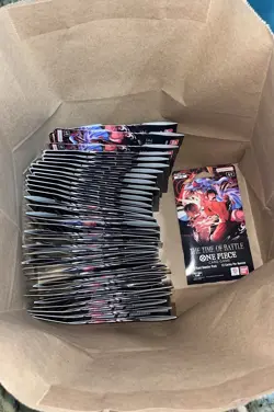 Bandai One Piece OP-16 The Time Of Battle Sleeved Booster Pack Lot Of 36 English - Image 2