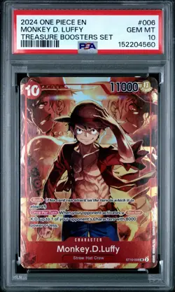 2024 ONE PIECE #006 TREASURE BOOSTER SET PROMO MONKEY D LUFFY PSA 10 GEM MINT - Image 1