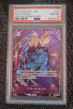 ONE PIECE OP08 - TWO LEGENDS JAPANESE ALTERNATE ART #074 BLACK MARIA PSA 10 - Image 1