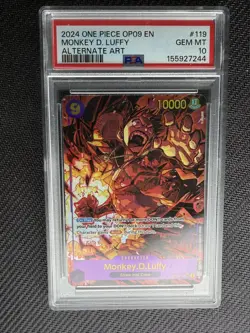 2024 One Piece Monkey D Luffy Op09-119 Alternate Art Psa 10 Card English - Image 1