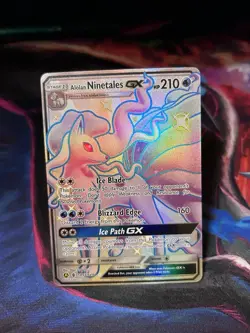 Alolan Ninetales GX SV53/SV94 Hidden Fates Holo NM Pokemon Card - Image 1