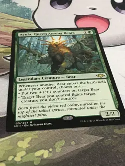 C5103 MAGIC MTG MODERN HORIZONS AYULA, QUEEN AMONG BEARS #155 RARE NM - Image 2