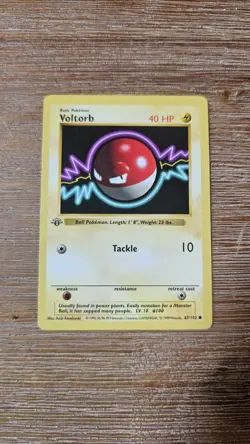 Pokemon TCG Voltorb Base Set 1st Edition Shadowless Common 67/102 LP/NM - Image 1
