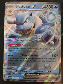 Blastoise ex 009/165 Double Rare 151 NM/M Pokemon - Image 1